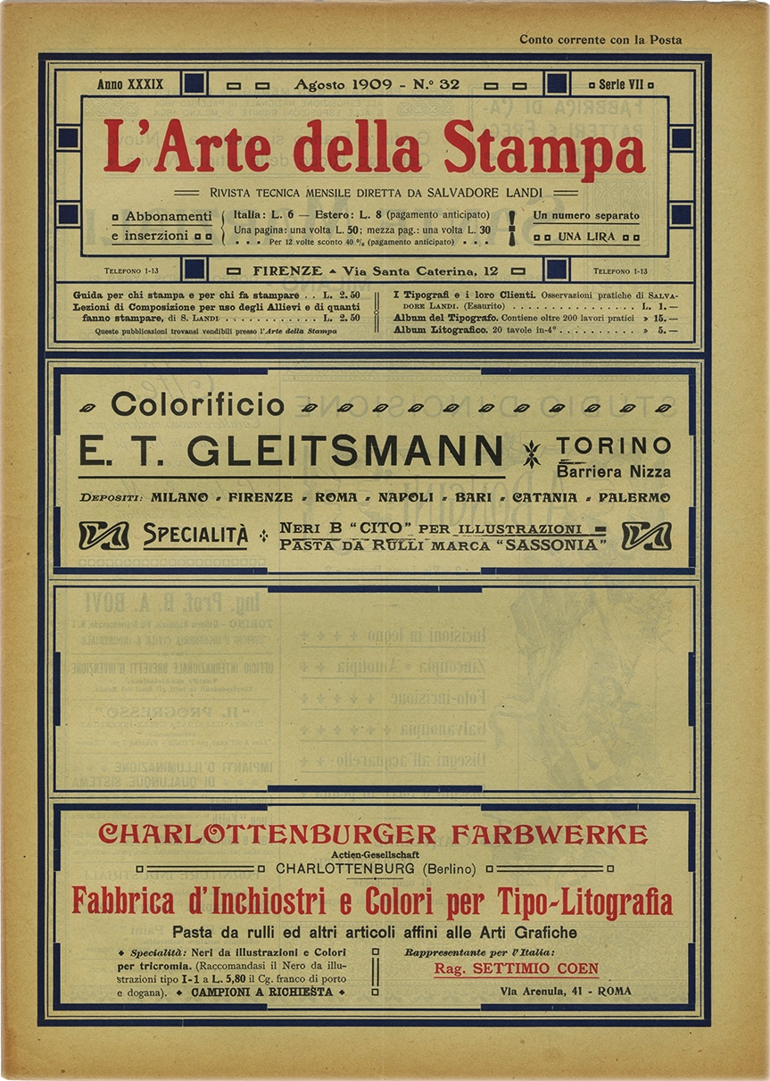Rivista tecnica mensile di tipografia, litografia, xilografia, Salvadore Landi