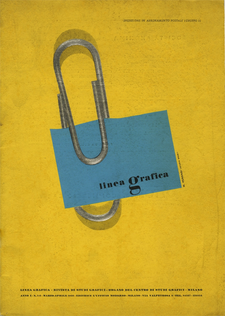 Linea Grafica n.1/2 – Marzo/Aprile 1946, Rivista di studi grafici, Editrice L'Ufficio Moderno.