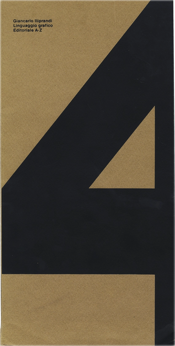Linguaggio grafico n.4, Editoriale A-Z, Giancarlo Iliprandi, del 1971. Il volume analizza le modalità attraverso cui il linguaggio visivo trasmette significati, evidenziando l'importanza della forma, del colore e della composizione nel comunicare messaggi.