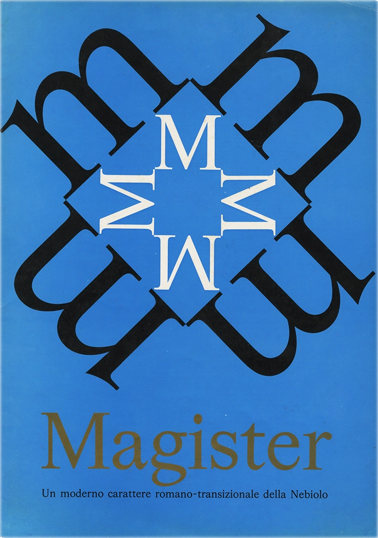 Specimen Magister, Un moderno carattere serif romano-transizionale della Nebiolo, di Aldo Novarese nel 1966.