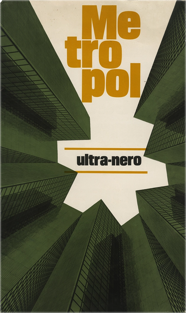 Specimen Metropol, Ultra-nero, carattere sans serif, di Aldo Novarese per Nebiolo, pubblicato nel 1971.