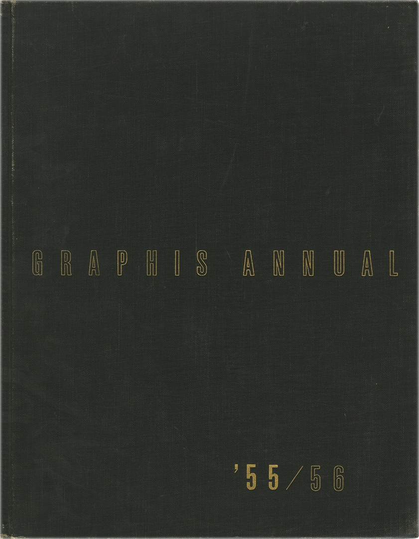 Graphis Annual ’55/56, International advertising art, W. Herdeg e C. Rosner, 1956, Amstutz & Herdeg, Graphis Press. Libro che presenta una selezione di lavori pubblicitari di alta qualità provenienti da tutto il mondo, evidenziando le tendenze e le innovazioni nel campo della grafica e della pubblicità del periodo. Include esempi di design grafico, fotografie e illustrazioni utilizzate nelle campagne pubblicitarie, celebrando la creatività e l'evoluzione visiva dell'industria.
