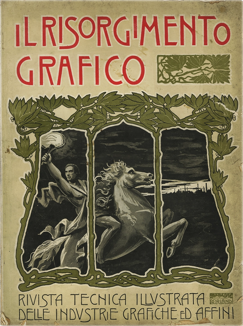 Il Risorgimento Grafico n.2 – Anno I, Rivista tecnica illustrata delle industrie grafiche ed affini, 1902. Rivista italiana storica, specializzata nelle arti grafiche, nella tipografia e nell'editoria. Fondata a Milano nel 1902, diretta e successivamente posseduta da Raffaello Bertieri.