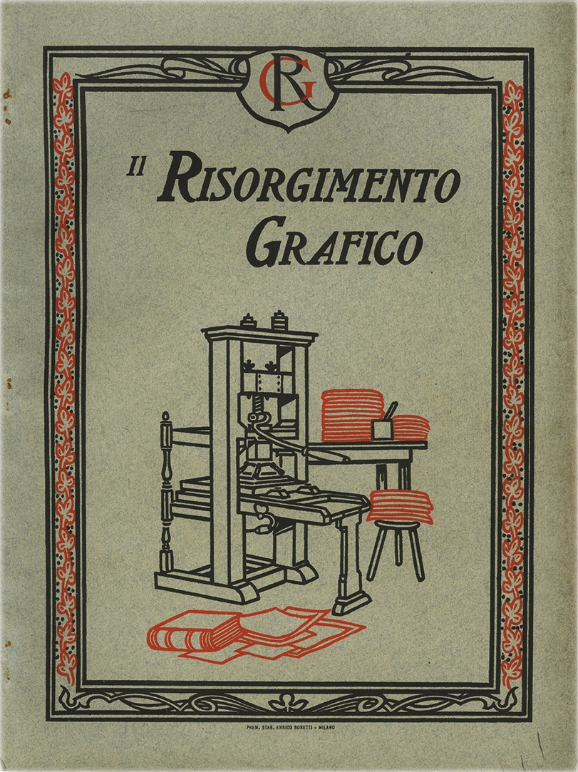 Il Risorgimento Grafico n.3 – Anno I, Anno I, Rivista tecnica illustrata delle industrie grafiche ed affini, 1902. Rivista italiana storica, specializzata nelle arti grafiche, nella tipografia e nell'editoria. Fondata a Milano nel 1902, diretta e successivamente posseduta da Raffaello Bertieri.
