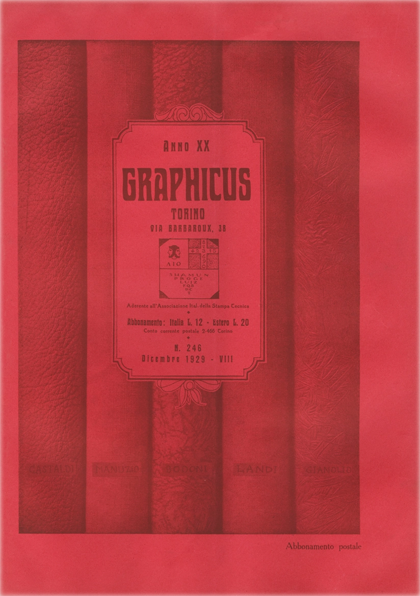 Graphicus – Dicembre 1929, Rivista mensile delle arti del libro, Off. Poligrafica Editrice Subalpina O.P.E.S. Rivista italiana storica, fondata nel 1911 con il nome 