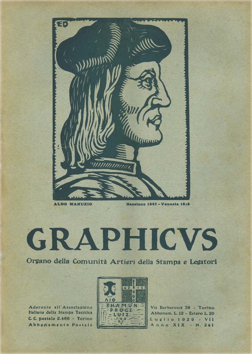 Graphicus – N.7 (1929), Rivista mensile delle arti del libro, Off. Poligrafica Editrice Subalpina O.P.E.S. Rivista italiana storica, fondata nel 1911 con il nome 