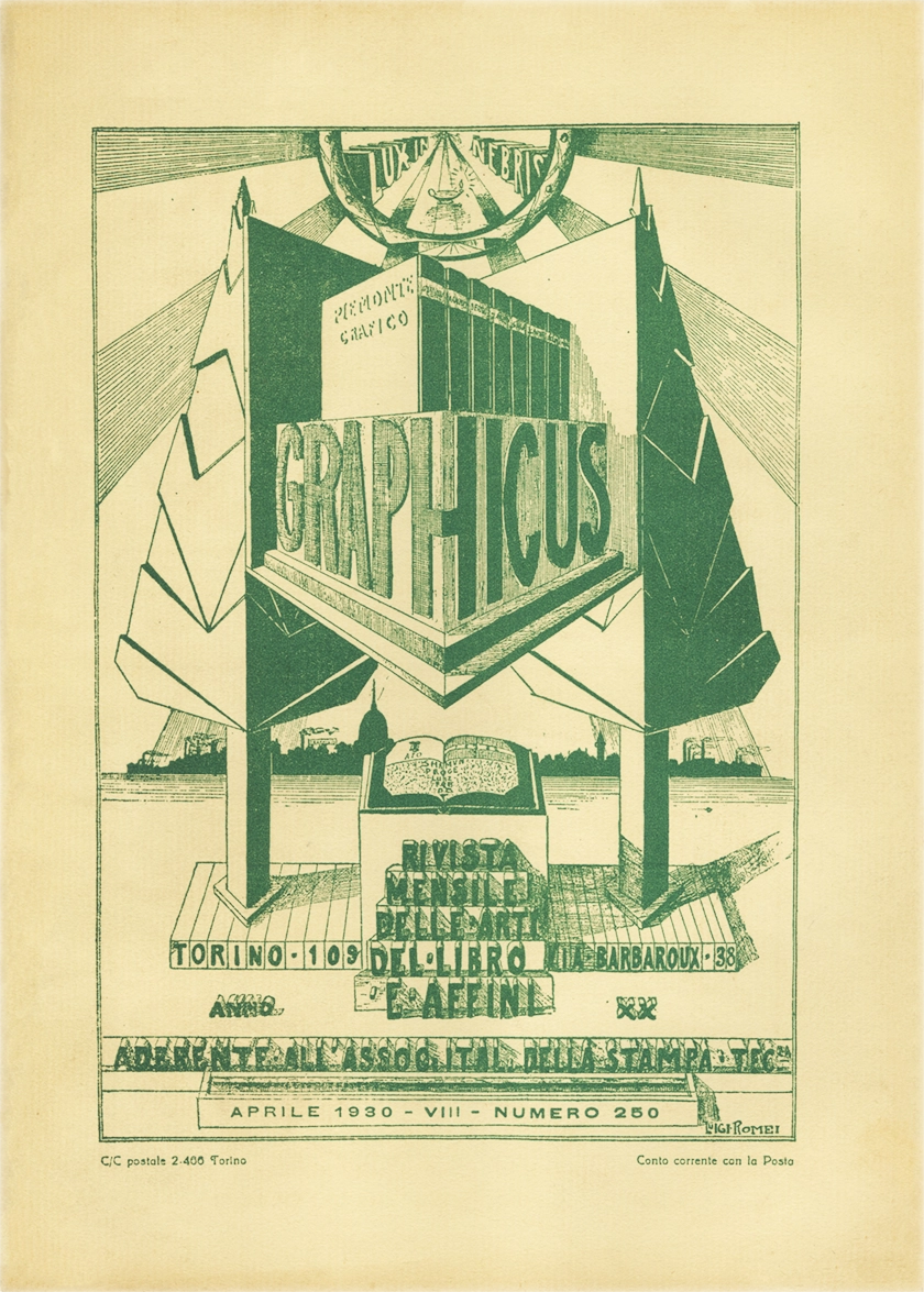 Graphicus – Aprile 1930, Rivista mensile delle arti del libro, Off. Poligrafica Editrice Subalpina O.P.E.S. Rivista italiana storica, fondata nel 1911 con il nome 