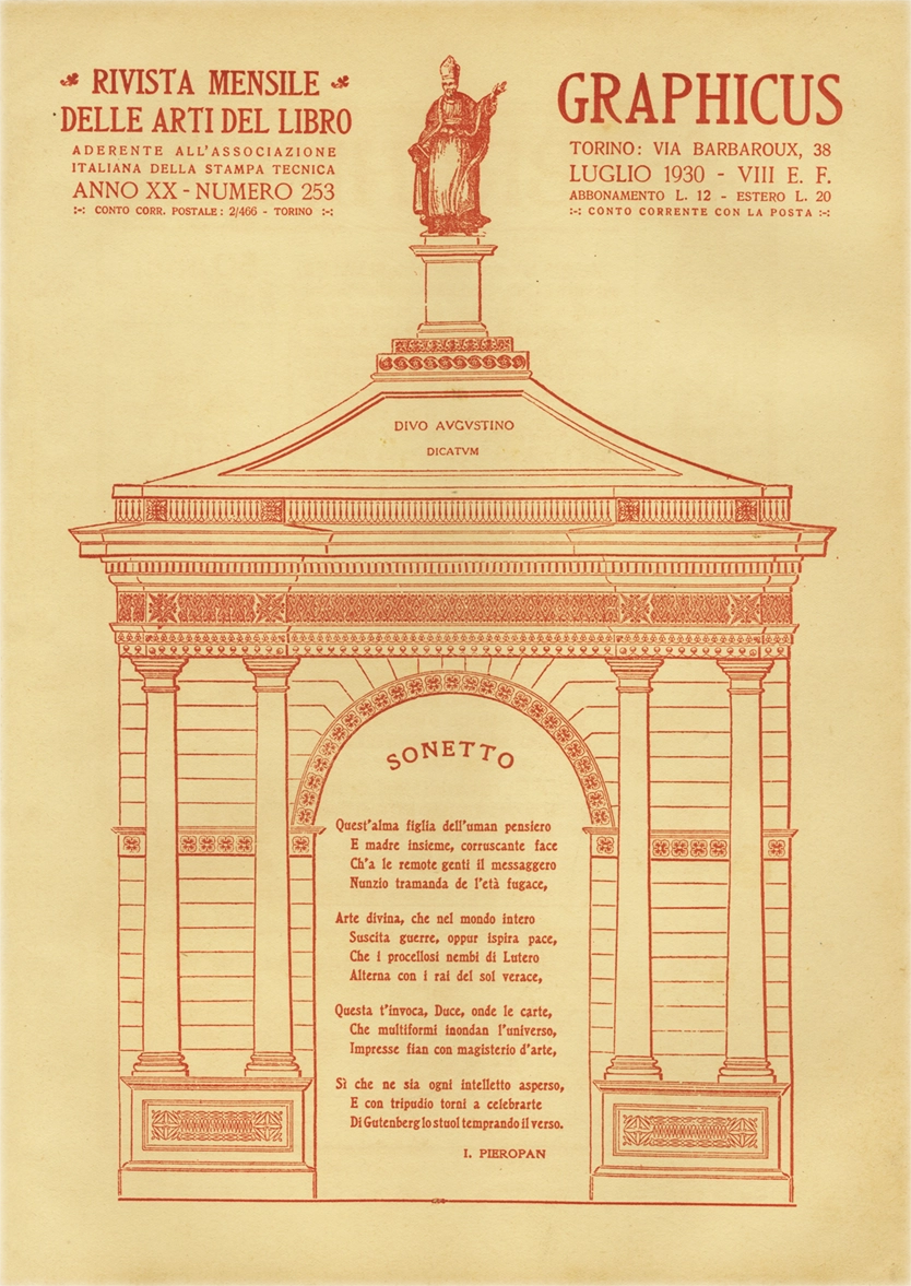 Graphicus – Settembre 1930, Rivista mensile delle arti del libro, Off. Poligrafica Editrice Subalpina O.P.E.S. Rivista italiana storica, fondata nel 1911 con il nome 