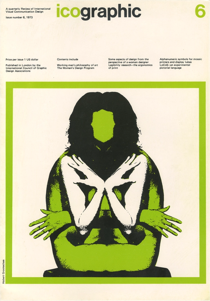 Icographic 6, A quaterly Review of International Visual Communication Design, Patrick Wallis Burke, P. W. Burke; H. Gillaman, 1973, The International Council of Graphic Design Associations. Rivista internazionale di ricerca visiva, concepita come piattaforma di studio e diffusione delle pratiche grafiche e semiotiche legate alla comunicazione visiva. La rivista Icographic ha pubblicato 14 numeri (l'ultimo è un numero doppio: 14/15), tra il 1971 e il 1978.