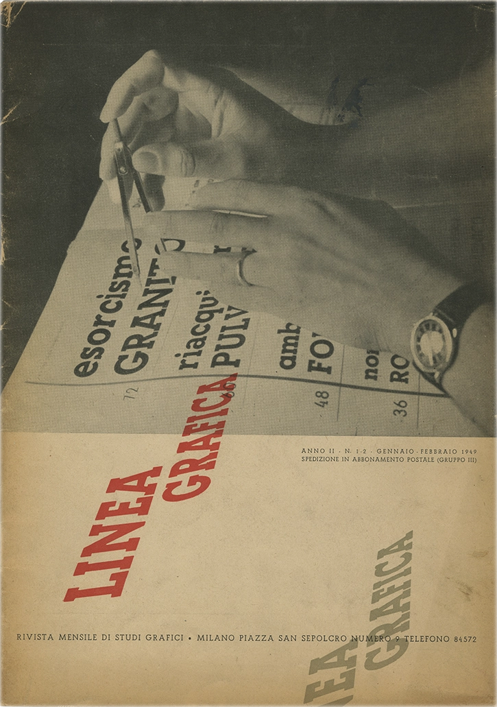 Linea Grafica n.1/2 – Gennaio/Febbraio 1949, Rivista mensile di studi grafici, Editrice L'Ufficio Moderno.