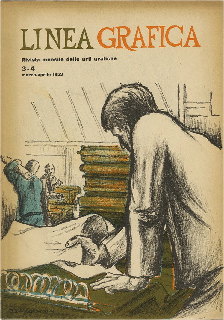 Linea Grafica n.3/4 – Marzo/Aprile 1953, Rivista mensile di studi grafici, Editrice L'Ufficio Moderno.