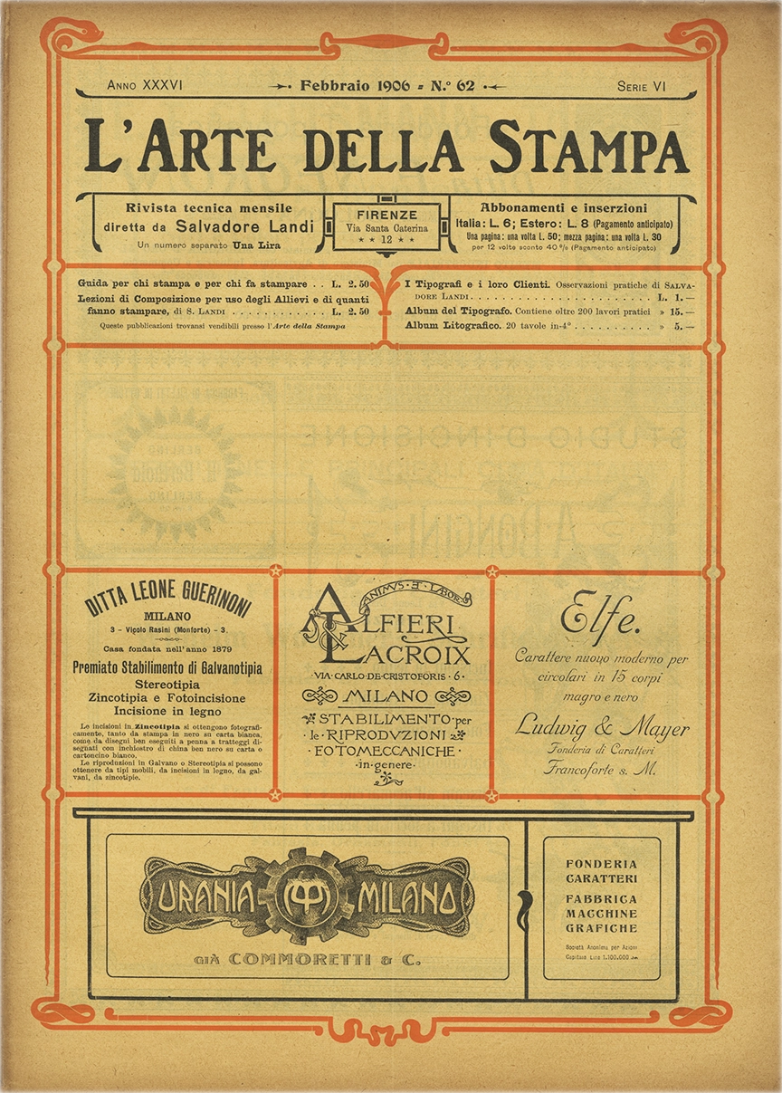 Rivista tecnica mensile di tipografia, litografia, xilografia, Salvadore Landi