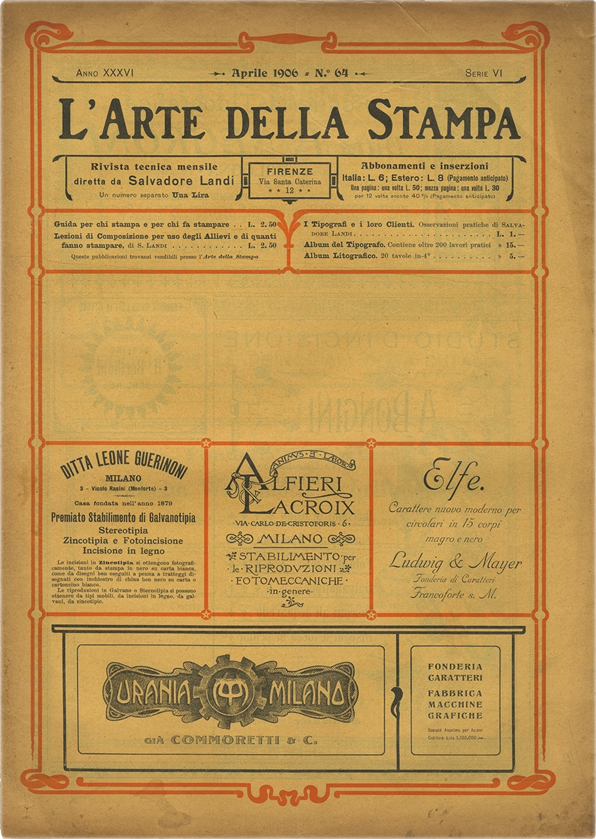 Rivista tecnica mensile di tipografia, litografia, xilografia, Salvadore Landi