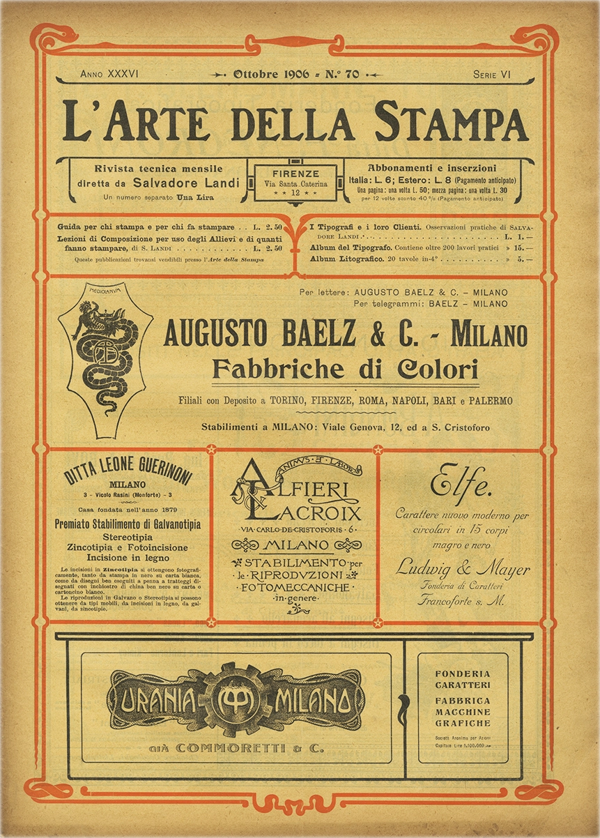 Rivista tecnica mensile di tipografia, litografia, xilografia, Salvadore Landi
