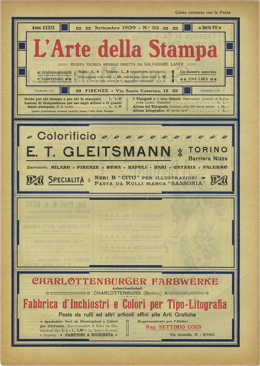 Rivista tecnica mensile di tipografia, litografia, xilografia, Salvadore Landi