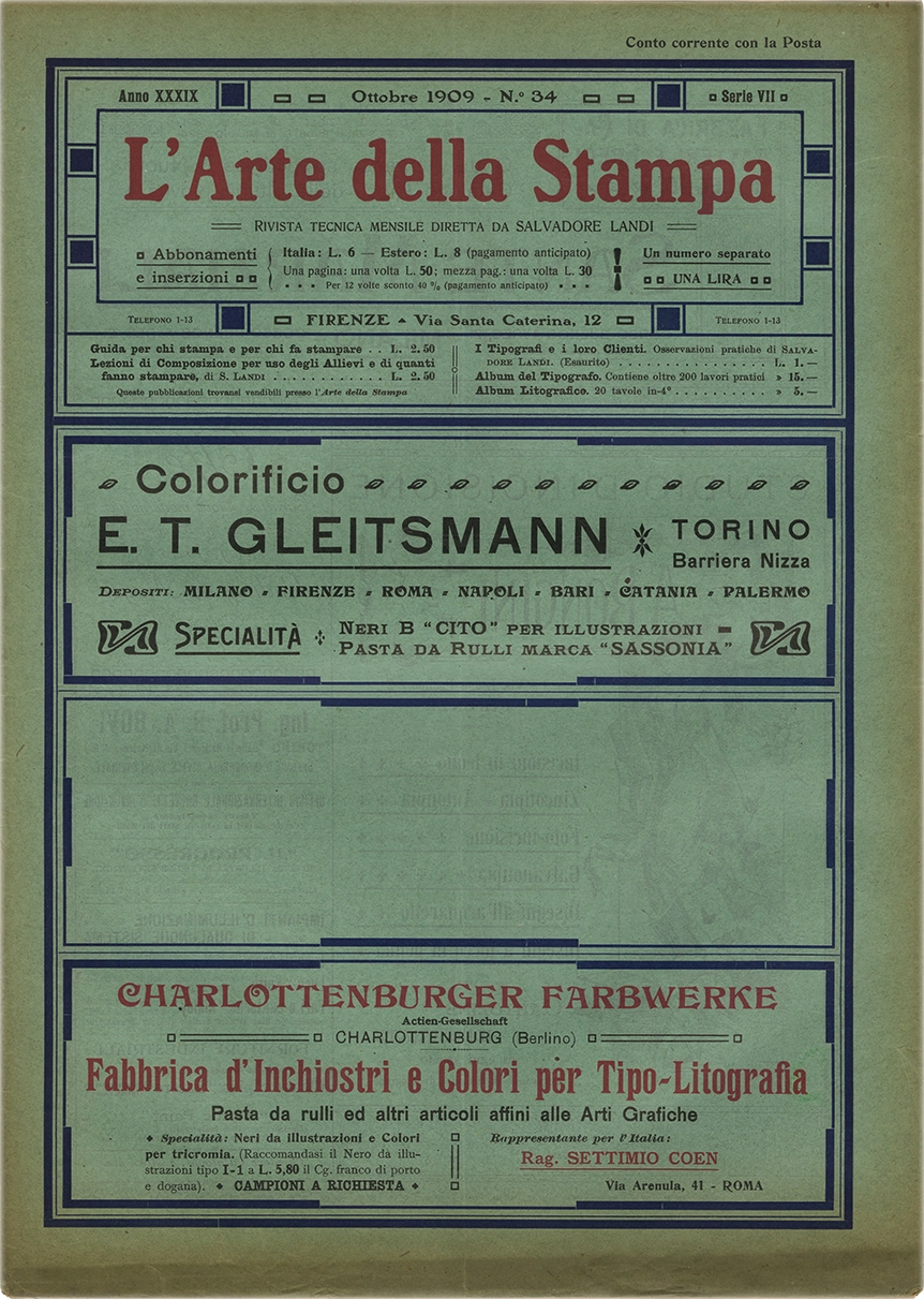 Rivista tecnica mensile di tipografia, litografia, xilografia, Salvadore Landi