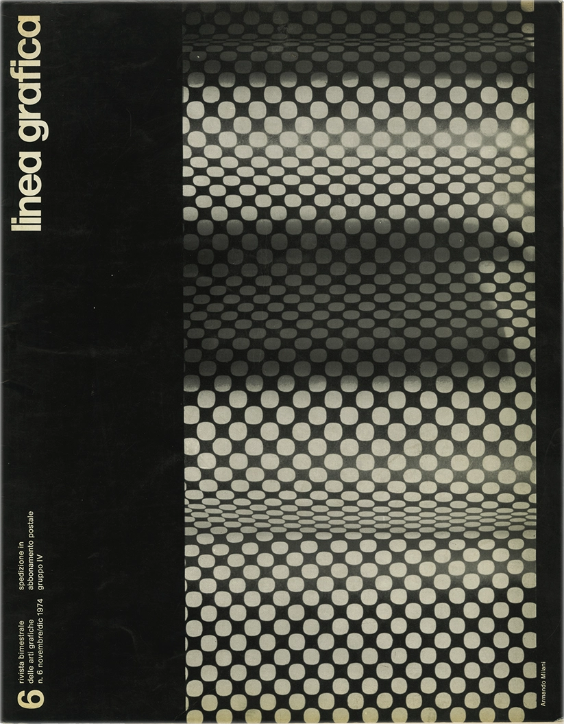 Linea Grafica n.6 – Novembre/Dicembre 1974, Rivista bimestrale delle arti grafiche, Editrice L'Ufficio Moderno.