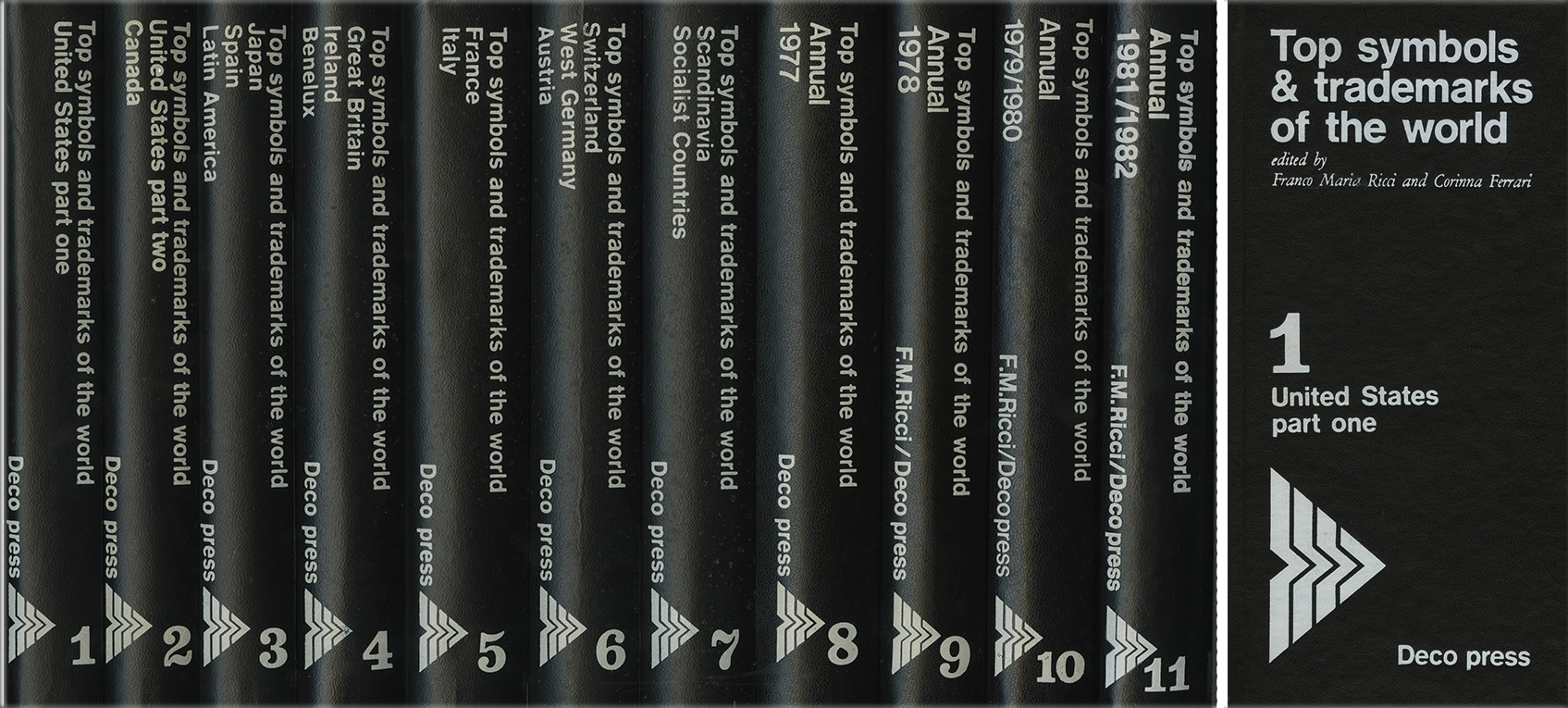Top symbols & trademarks of the world, Franco Maria Ricci e Corinna Ferrari, 1973, Deco press.