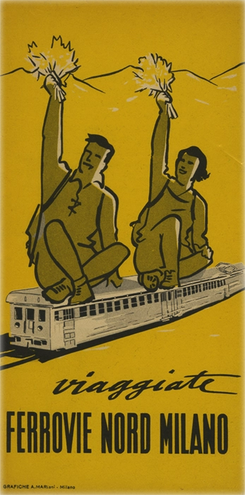 Viaggiate. Ferrovie Nord Milano. A. Mariani. 1951. Studio Dradi - Milano